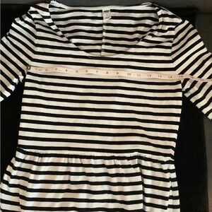 Old Navy Black and White Striped Midi Dress